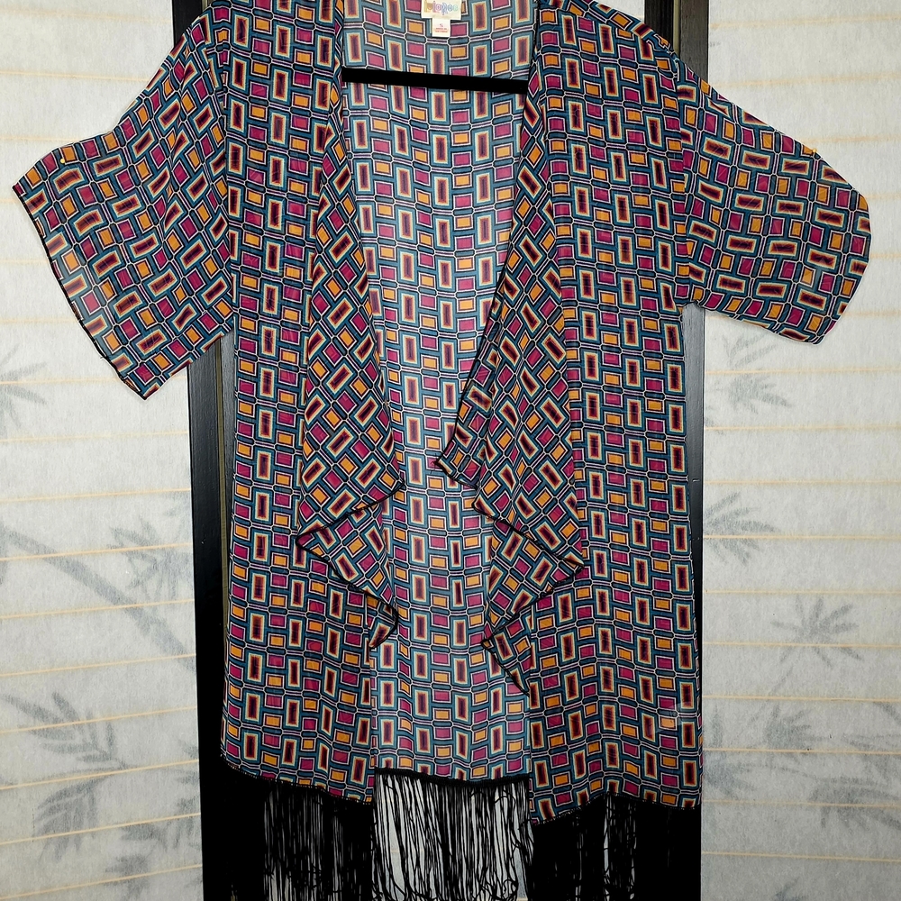 LuLaRoe Multicolor Geometric Swim Coverup
